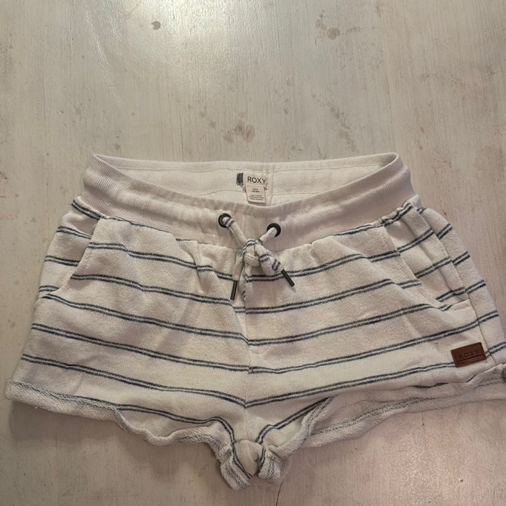 Roxy White and Gray Athletic Shorts